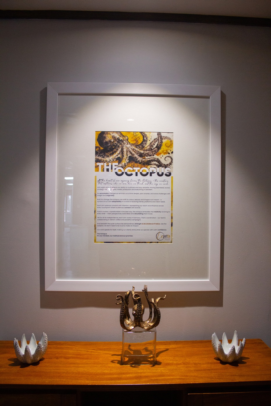 LePetta office artwork featuring the octopus